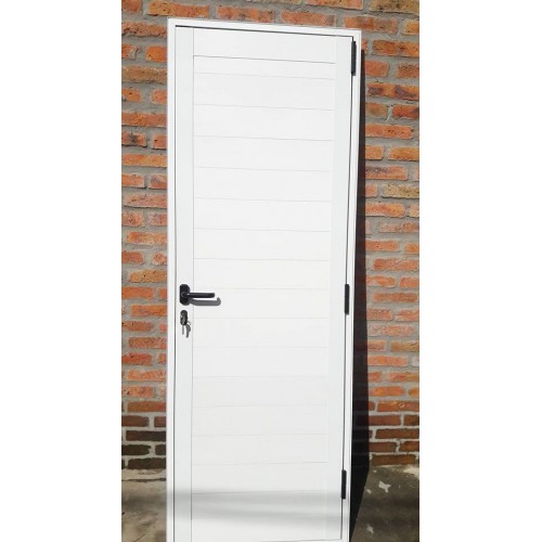 Puerta Serie 30 ciega tablero doble liso con cerradura Española